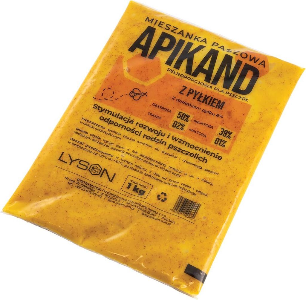 LYSON Apikand mit Pollen Bienenfutter 1kg Teig Bienen Produktbild 