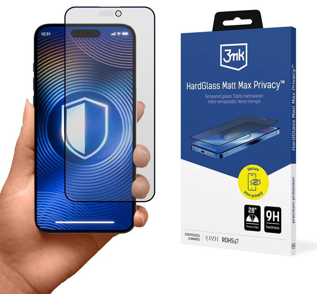 3MK Hardglass Matt Max Privacy, Apple, iPhone 17 Pro, Obrázok produktu 