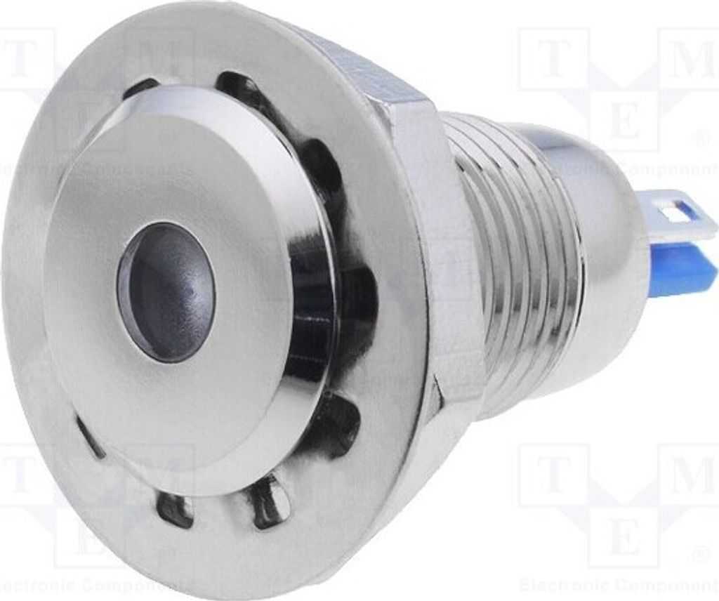 1x Kontrollleuchte: LED 24VDC Öffng: Ø12mm IP67 flach Messing GQ12F-D/Y/24 LED-Ko
