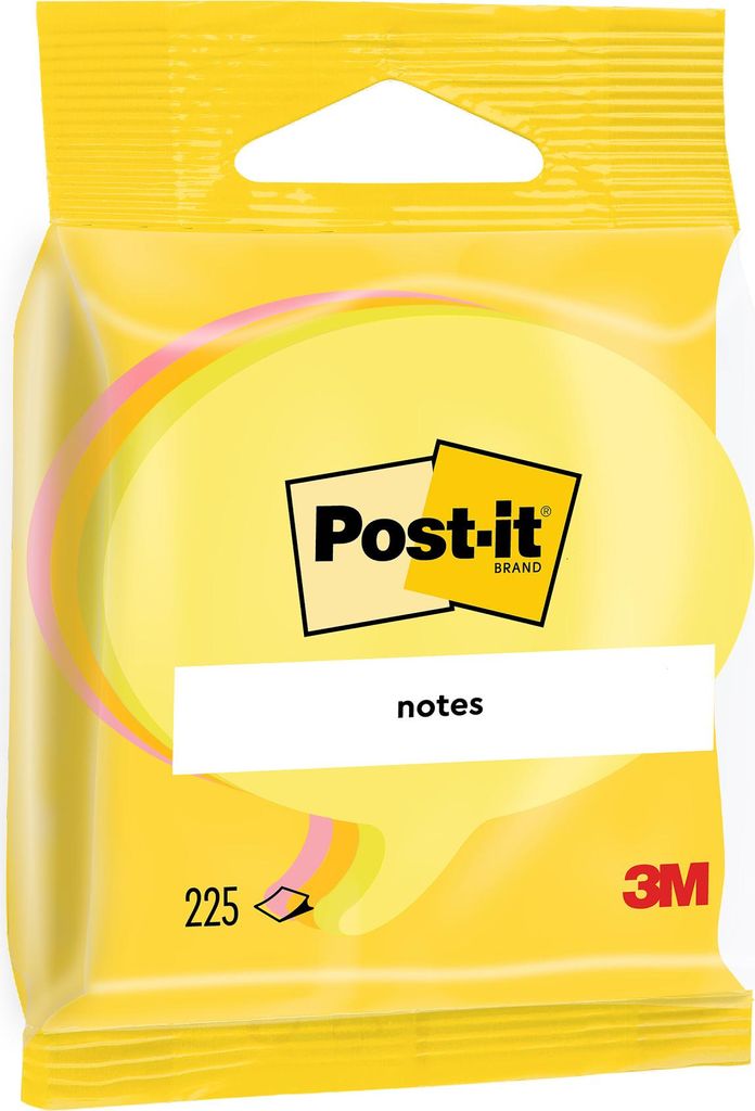 Post-it Haftnotizen Sprechblase Gelb 70x70mm 3 Blöcke 76 Blatt Pro Block