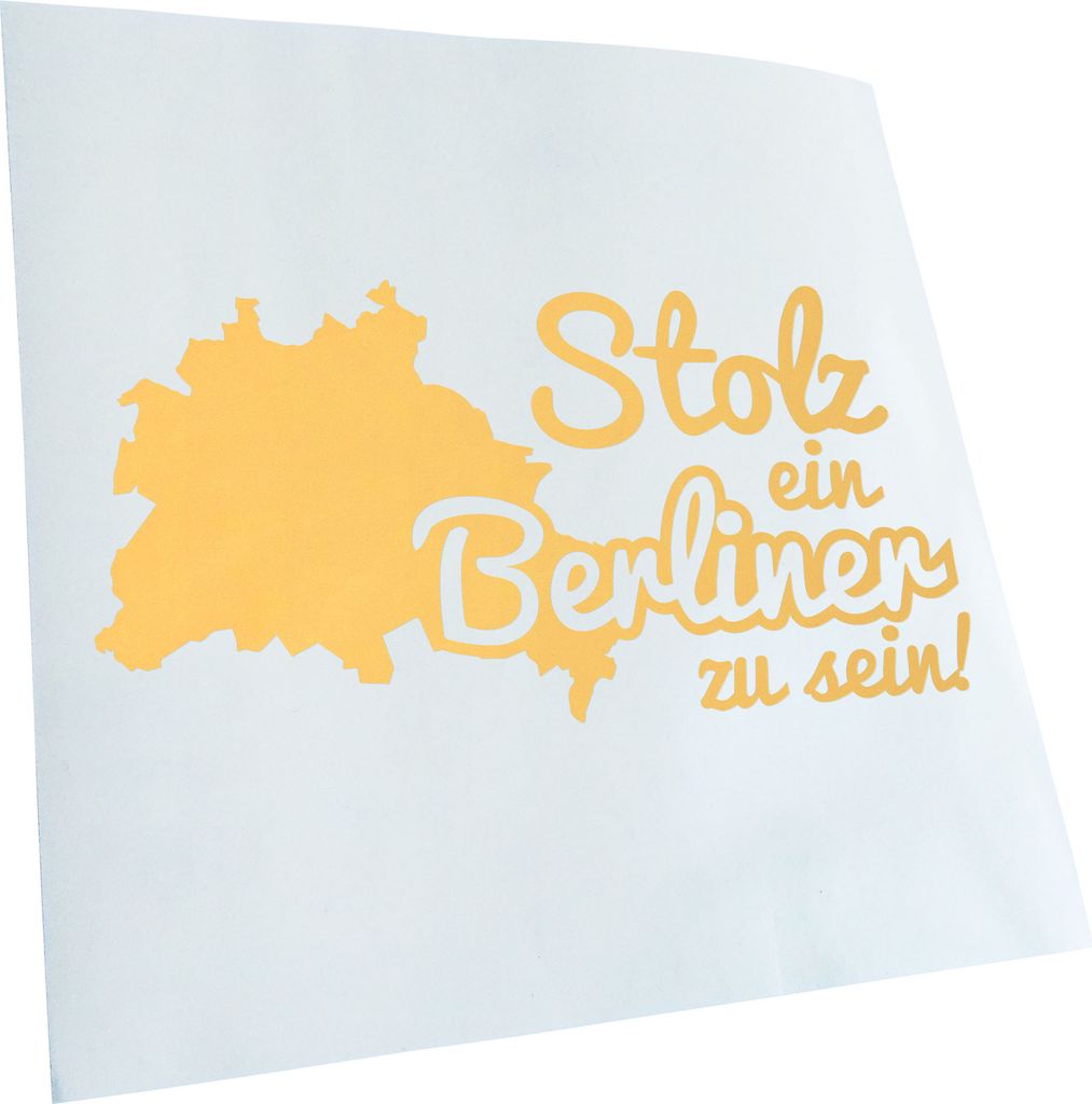 Kiwistar - Autoaufkleber - Berliner Stolz - Gelb - 20x10cm - Aufkleber für Auto, Laptop, Fahrrad, LKW, Motorrad mehrfarbig JDM Decal Racing