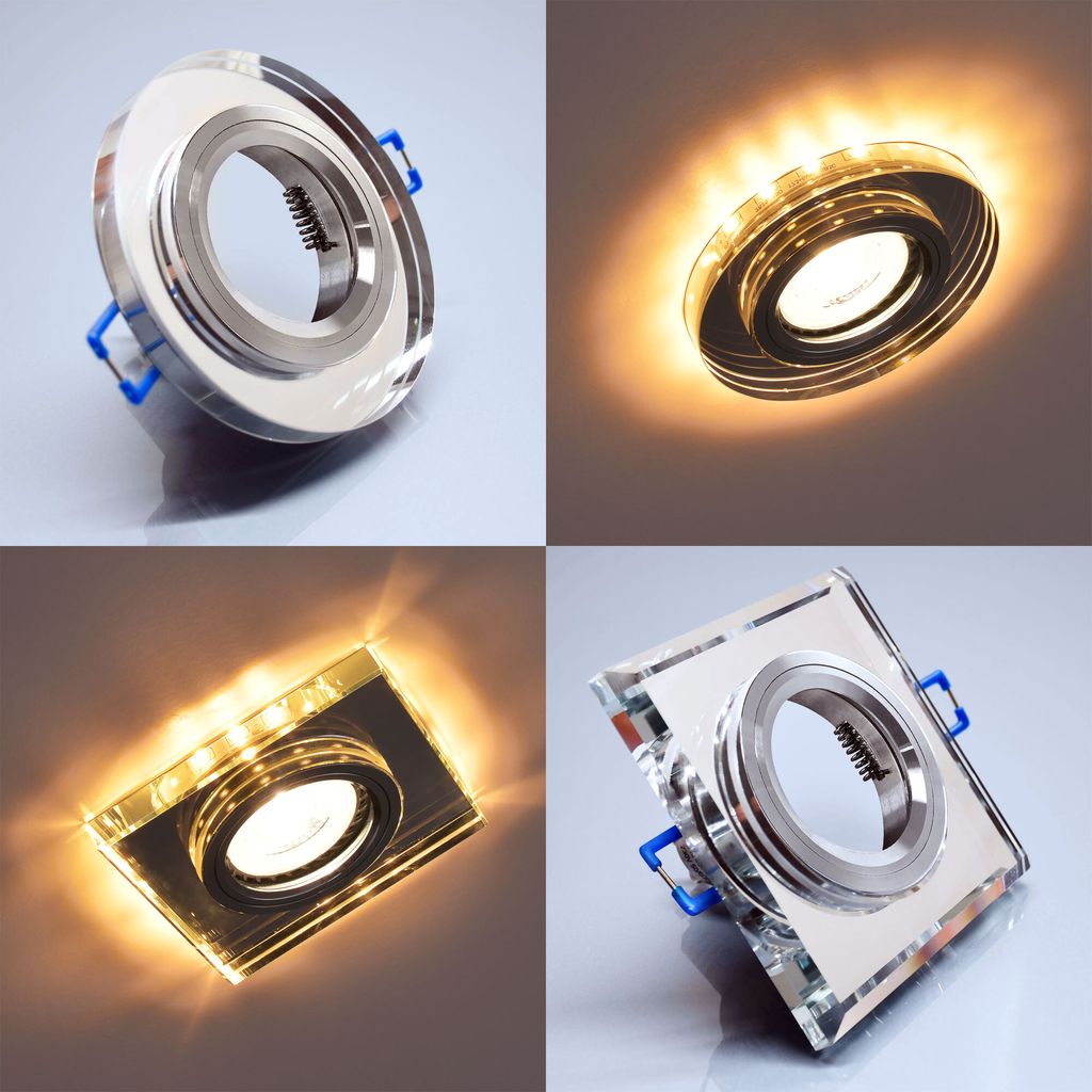 10x MAXKOMFORT Glas Einbaustrahler mit LED Dekoring IP20 Produktbild 5