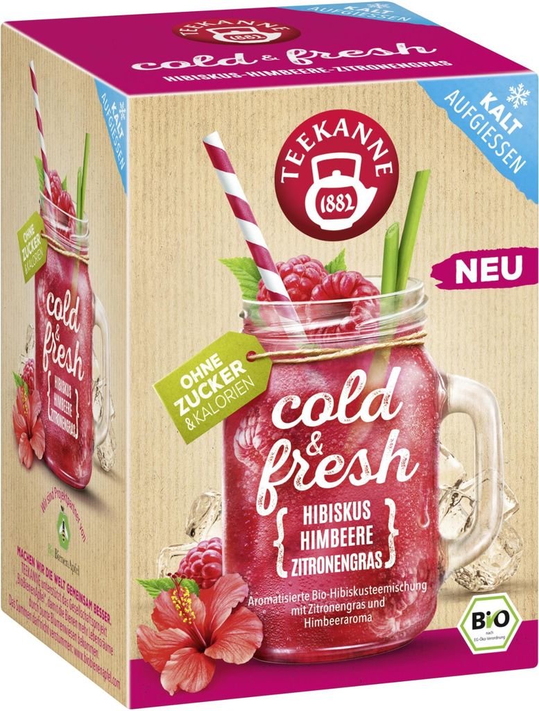 Teekanne  cold&fresh Hibiskus-Himbeere-Zitronengras 15 x Produktbild 