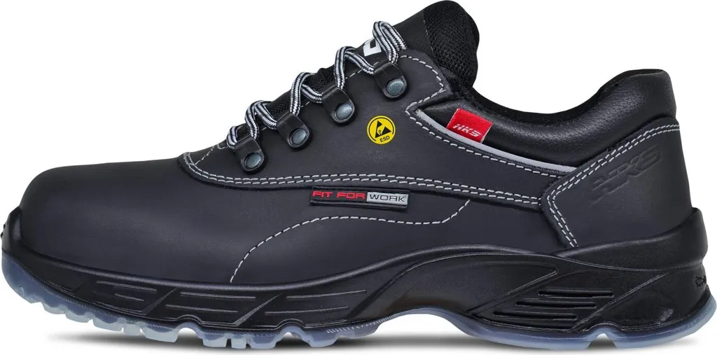 Chaussure de sécurité basse HKS Rock S2 en cuir hydrofuge noir T44
