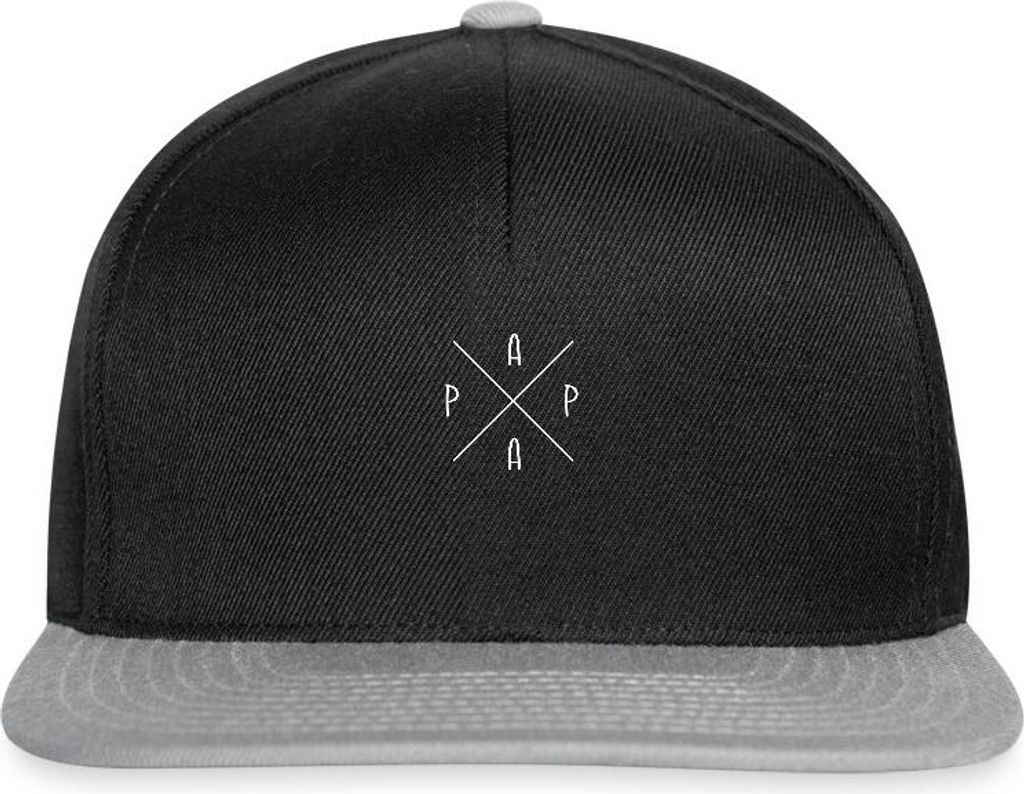 Spreadshirt Papa Vater Dad Vatertag Geschenk Snapback Cap, One size, Schwarz/Grau