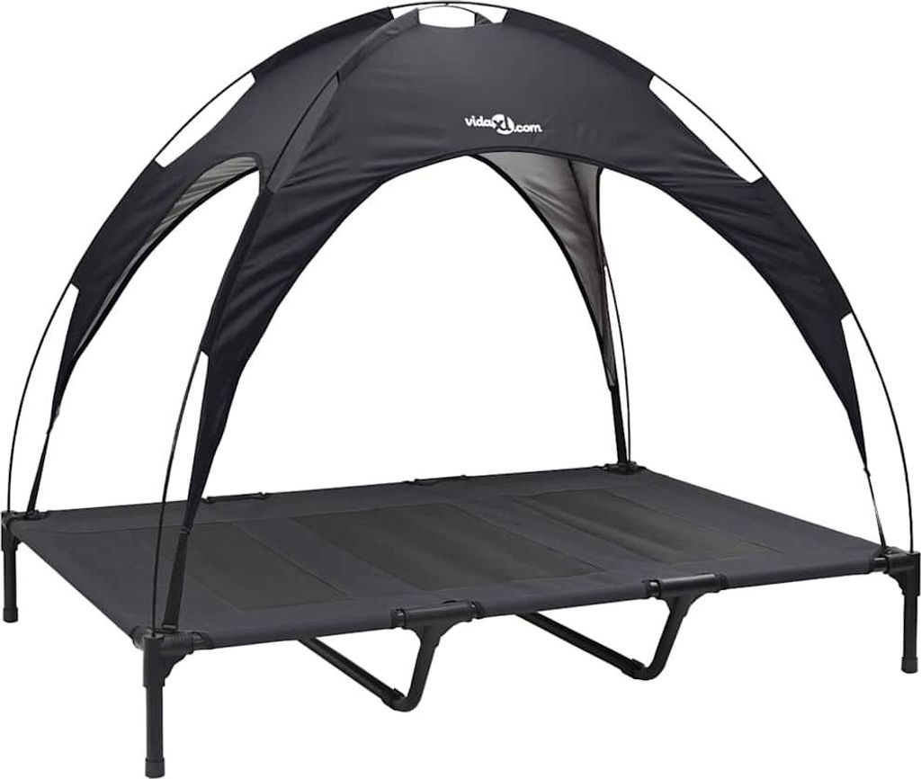 vidaXL Hundebett Schwarz 122 x 93 x 106,5 cm Stahl