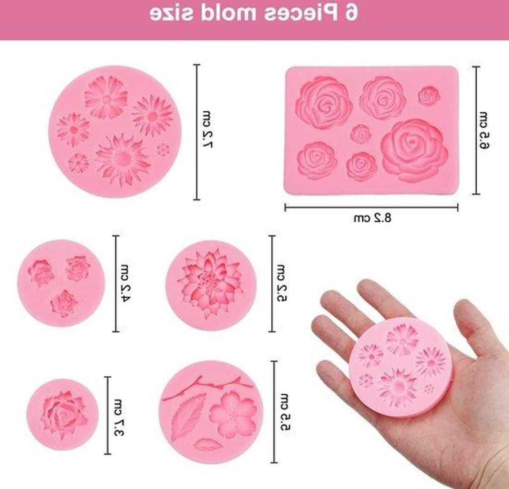 Silikon Blüten Formen Fondant 3D Rose Gießform