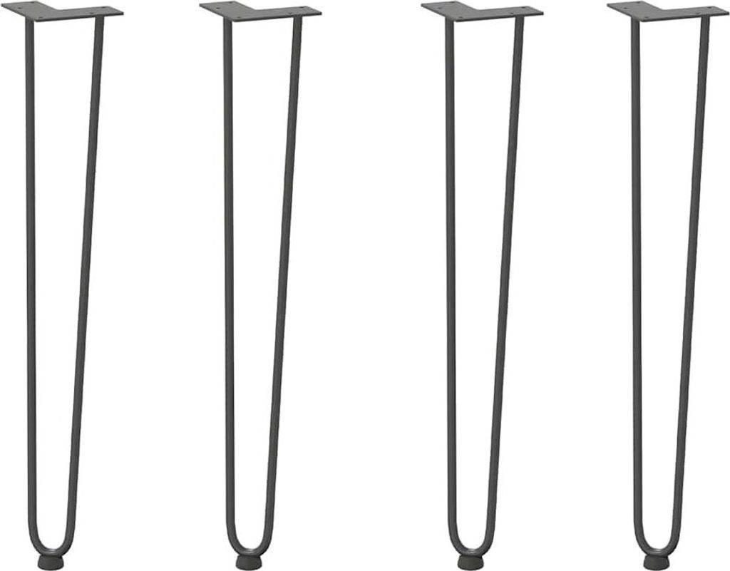 vidaXL Haarnadelbeine für Konsolentische 4 Stk. Anthrazit 72 cm Massivstahl