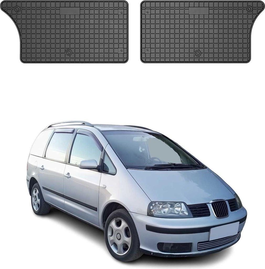OMAC Gummi Fußmatten für Seat Alhambra 1995-2010 3.Reihe Gummi TPE Schwarz 2x