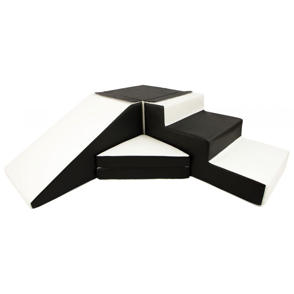 Set mit 4 Schaumstoffblöcken zum Spielen, schwarz, weiß
