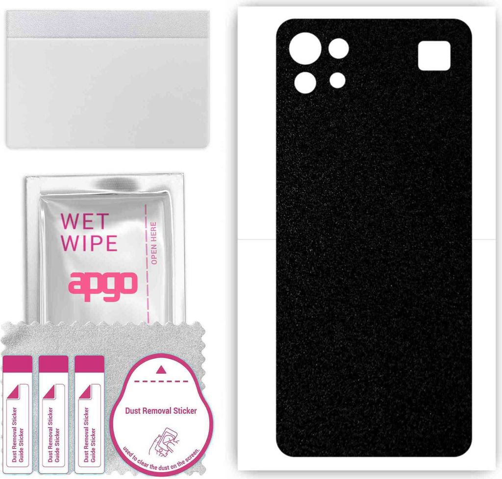 apgo Rückseite Schutzfolie, Skin, kompatibel mit LG K92 5G, Hinten Displayschutzfolie aus Vinylfolie, kratzfest, einfache Montage - Mattschwarz