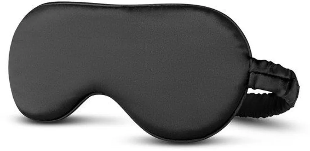 Masque de sommeil soie anti-rides noir pour un repos nocturne total