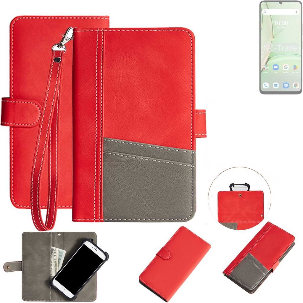 K-S-Trade Handy Schutzhülle für UMIDIGI G9C Hülle Portemonnee Brieftasche Klapphülle Kartenfächer Flip Wallet Case Etui