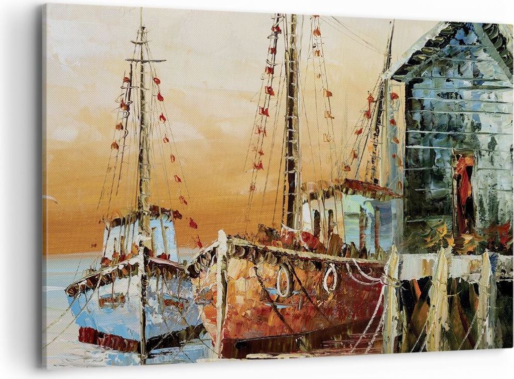 Bild auf Leinwand - Leinwandbild - Einteilig - Kutter Hafen Produktbild 