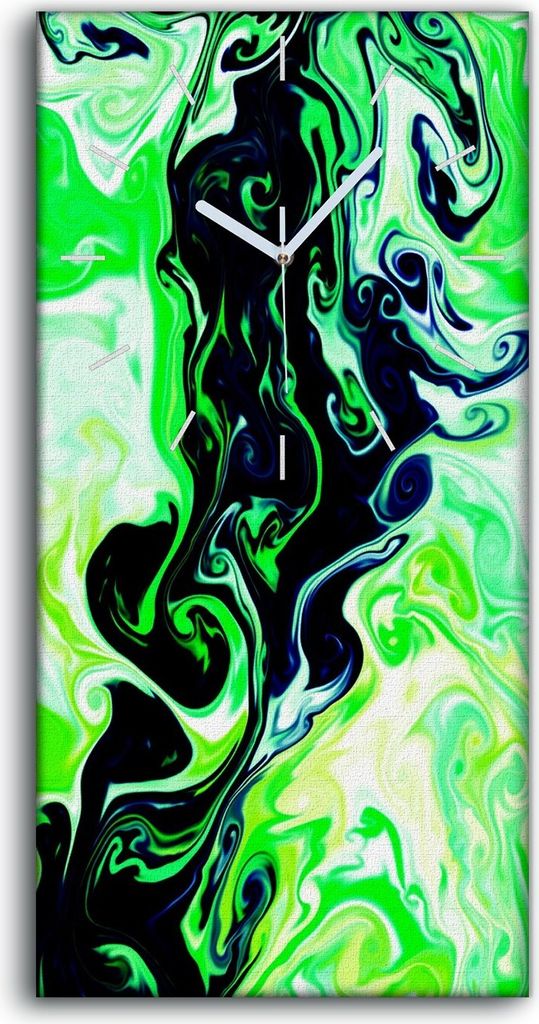 Küchenuhr Bürouhr Leinwand Uhr Geräuschlos 30x60 Malerei Abstrakte Kunst - weiße Hände