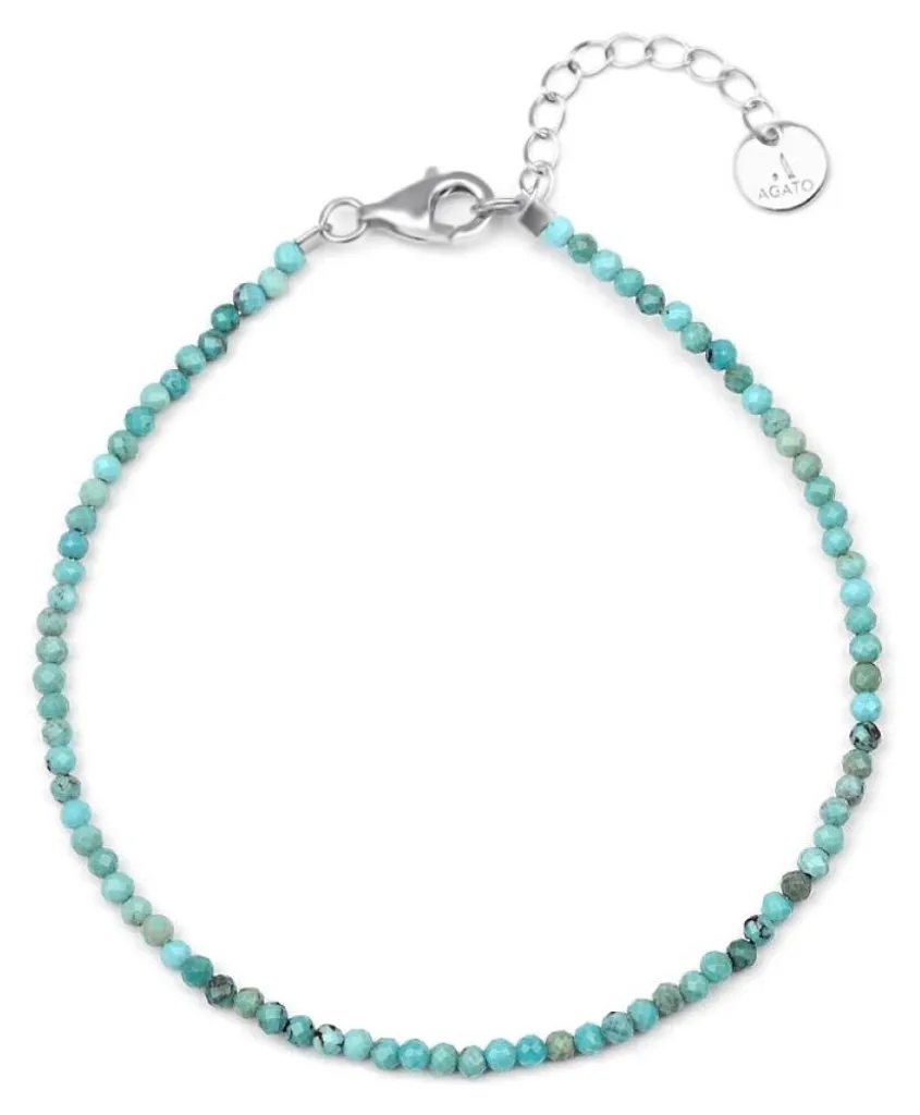 Bracelet Turquoise Hubei authentique POL-B18/21L contre le stress minéral
