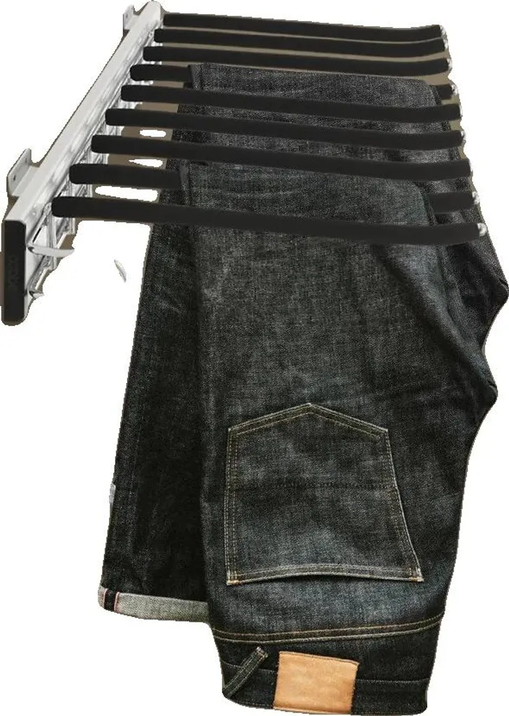 Porte-pantalons mural 9 barres 46x32cm capacité 16kg en acier gris