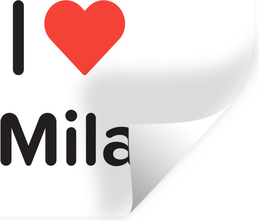 MuchoWow Wandtattoo Wandsticker Wandaufkleber Ich liebe - Mila - Mädchen 120x90 cm Selbstklebend und Repositionierbar - Aufkleber