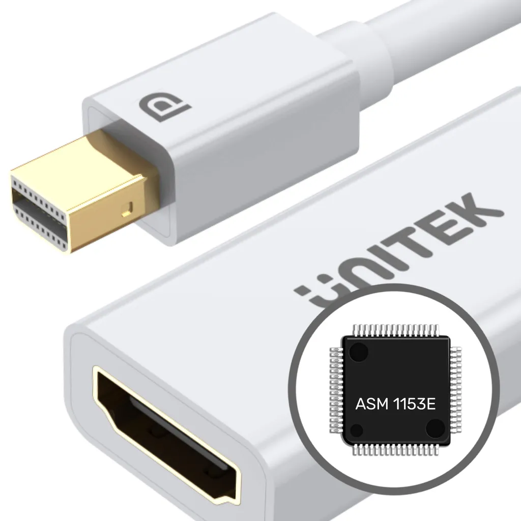 Convertitore Premium Mini DisplayPort a HDMI 4K - Unitek Y-6331 Bianco - 6