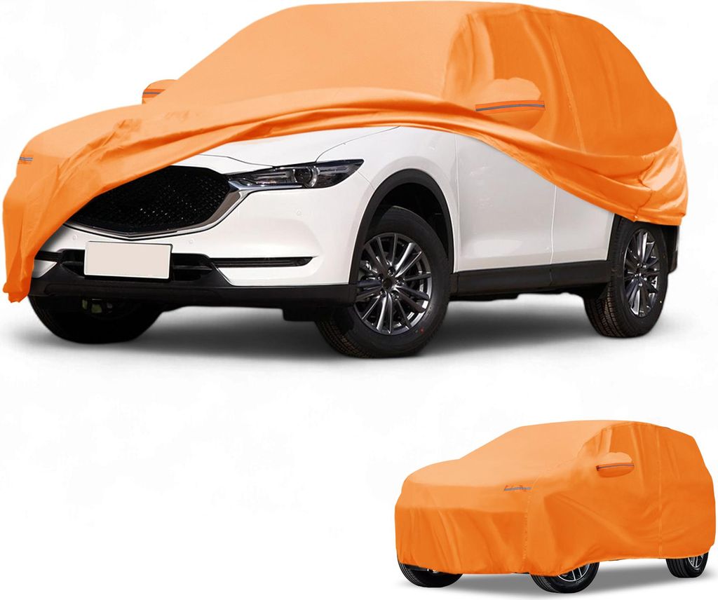 Autoabdeckung Wasserdicht Alle Wetter Automobil Au?en Vollst?ndige Au?enabdeckung fš¹r Mazda CX5 Aluminiumfolie Baumwolle Orange mit Reflektieren...