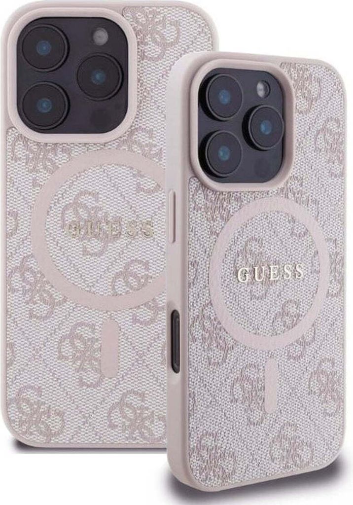 MARITHÉ Classic Logo Case iPhone 16 Pro Etui Guess Hardcase 4G Ring Classic Logo MagSafe do iPhone