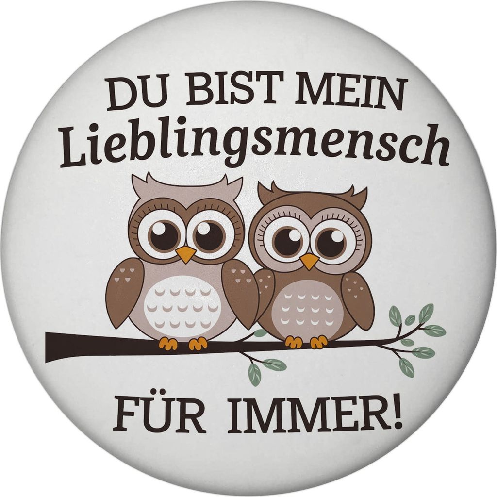 Zwei niedliche Eulen Lieblingsmensch Magnet mit Flaschenöffner