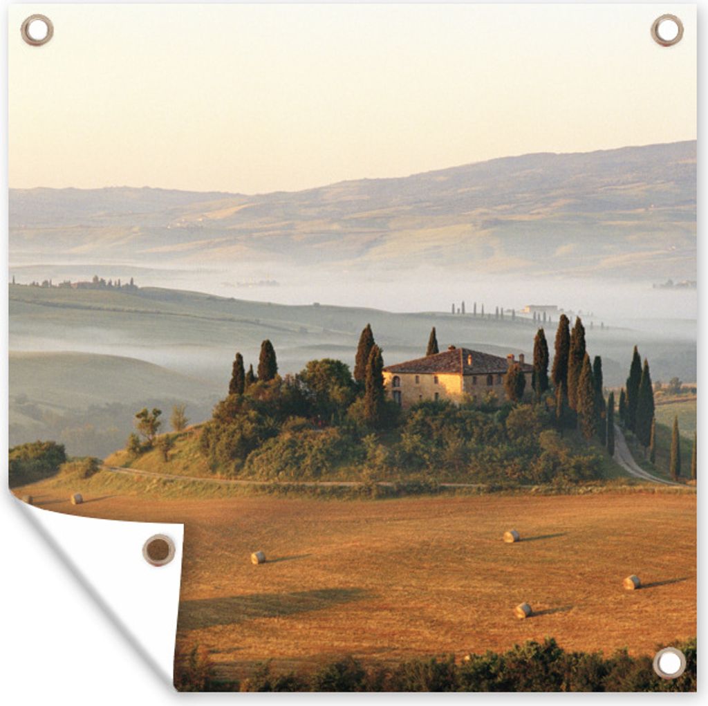 MuchoWow 100x100 cm Outdoor-Poster Gartendeko Sichtschutz Garten Poster für den Garten Toskana - Landschaft - Italien
