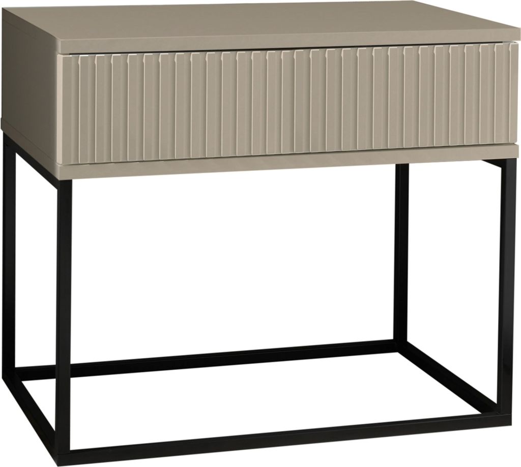 Nachtkommode >Marle< große Schublade, Farbe Kaschmir, Holzwerkstoff - 60x51,7x38,5 (BxHxT)
