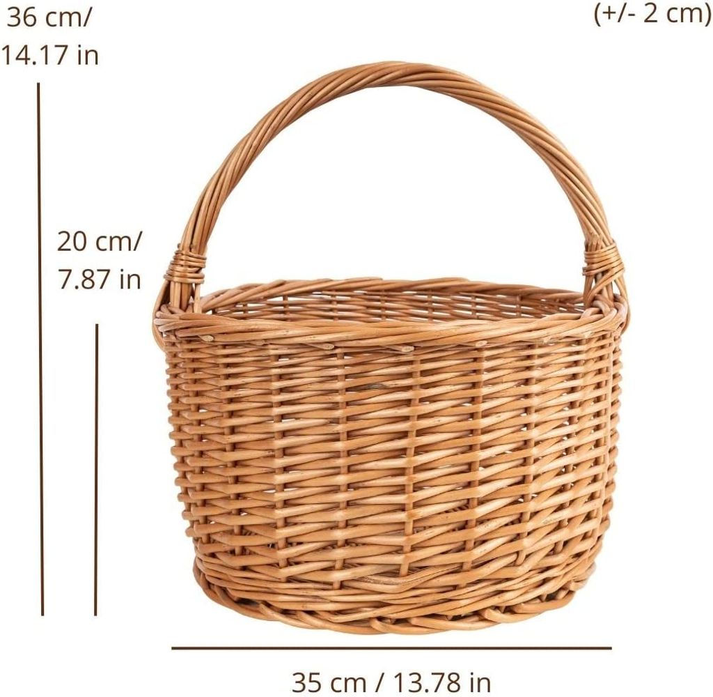 Creative Home Weidenkorb mit Henkel | 35 x 35 x 36 cm (+/- Produktbild 3