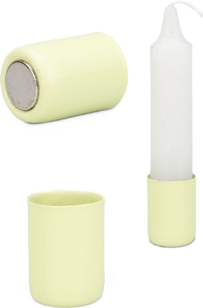 Magnet Kerzen Halter für Stabkerzen in Schwarz, Silber und Weiß und vielen Größen wählbar | Metall-Kerzenhalter mit Magnet , Farbe:Pastellgrü...