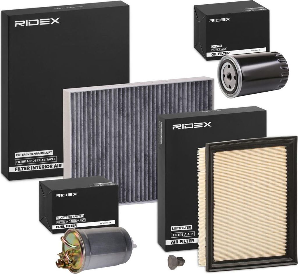 RIDEX Filterset Inspektionspaket Filtersatz für VW GOLF III (1H1) Golf IV Cabrio (1E) Golf III Cabrio (1E7) GOLF III Variant (1H5) Vento (1H2)