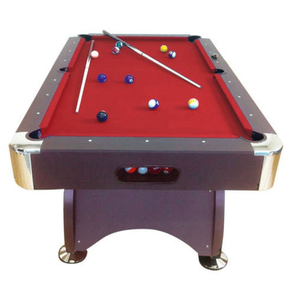 Billardtisch Pool Billard Tisch rot mit Zubehör robust 145 kg 7 ft