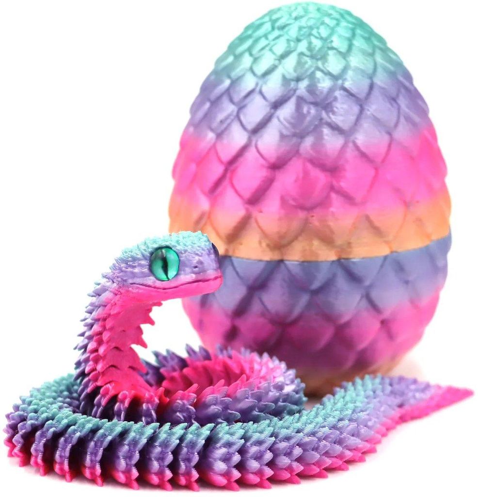 3D Schlangenfigur 8,5 cm – PLA Deko Figur in Candy Farben