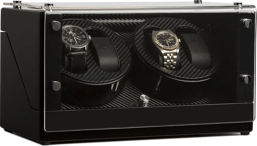 Boîte de rangement 4 montres CA2PM support carbone pour vitrine
