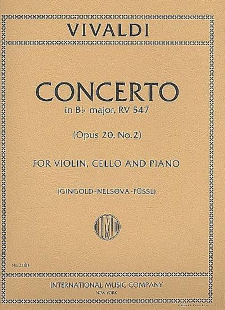 Concerto B Flat Major RV 547, op.20/2for violin, cello and orchestra
