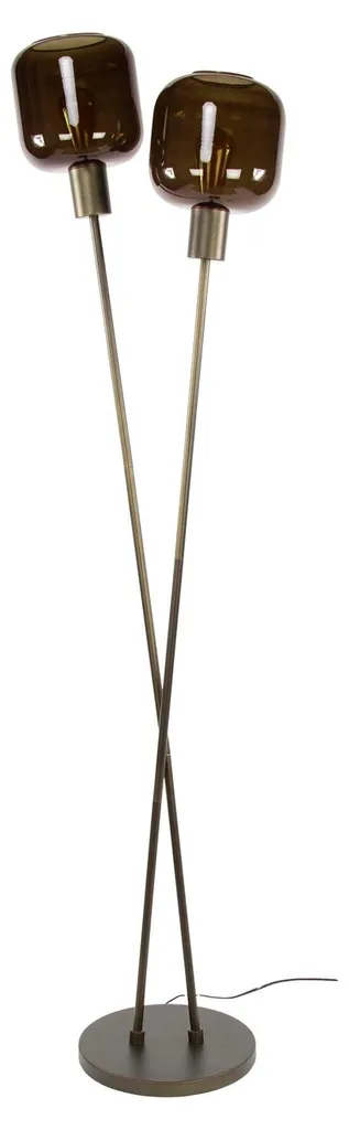 Lampadaire de Salon en Bronze 167 cm - Lampe de Sol Design Marron Chic