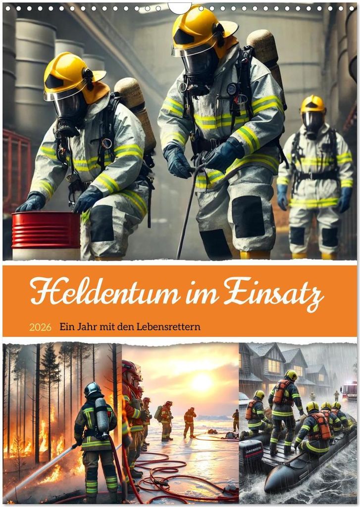 Heldentum im Einsatz - Ein Jahr mit den Lebensrettern (Wandkalender 2026 DIN A3 hoch), CALVENDO Monatskalender