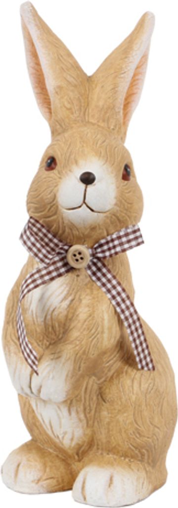 Großer Keramik Hase mit Schleife in Braun, 25 cm Produktbild 