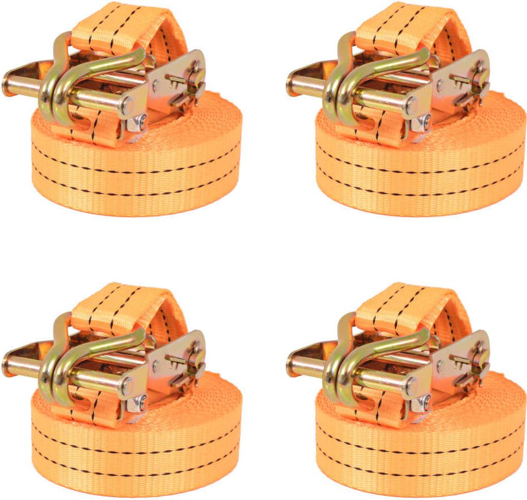 "2026 Promotion" Ratschen-Spanngurte 4 Stk. - Hohe Qualität - 1 Tonne 6mx38mm Orange - Sonstige Handwerkzeuge CC773