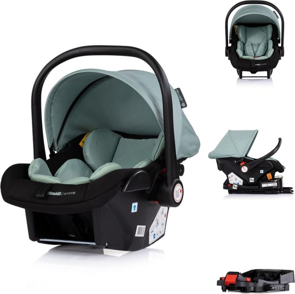 Chipolino Set Babyschale Isofix-Basis-Station Amore i-Size Gruppe 0+ (0 - 13 kg) türkis
