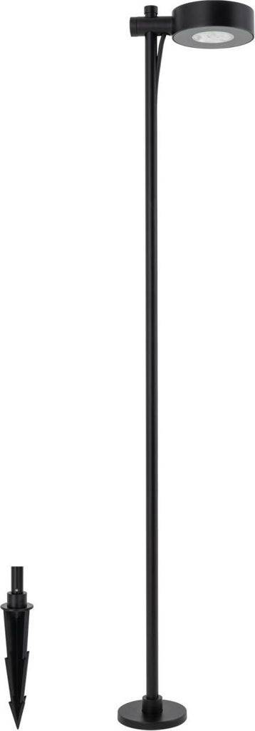 Stehlampe außen Aluminium LED IP54 verstellbar 100 cm hoch Schwarz 3000 K warmweiß 400 lm Modern