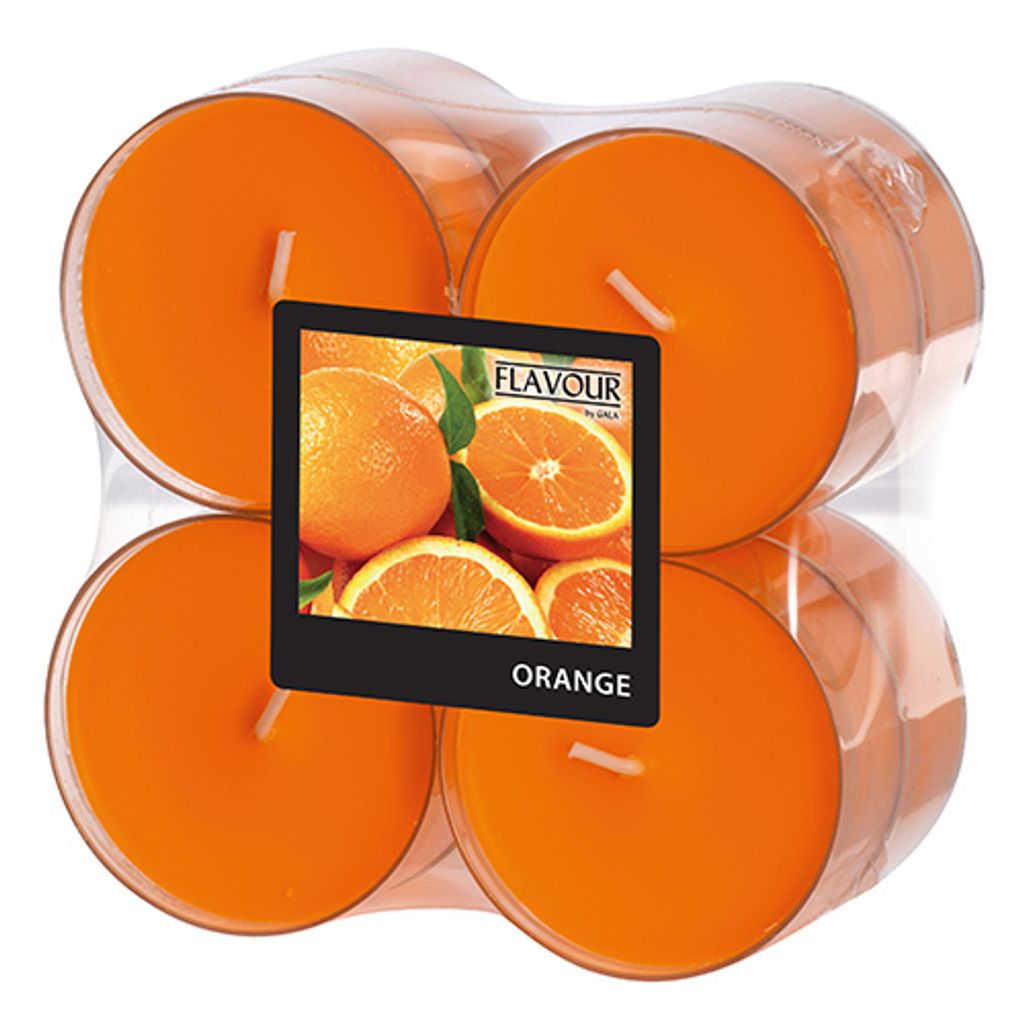 Papstar Maxi-Duftteelichter, Orange, Ø 59 mm · 24 mm, Produktbild 