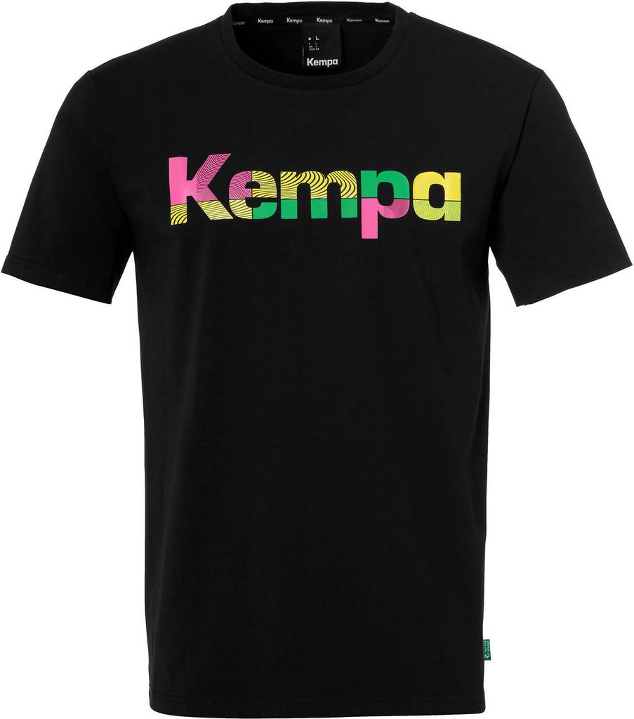 Kempa Herren T-SHIRT BACK2COLOUR Handball Shirt kurzarm für Kinder und Erwachsene, Schwarz, S
