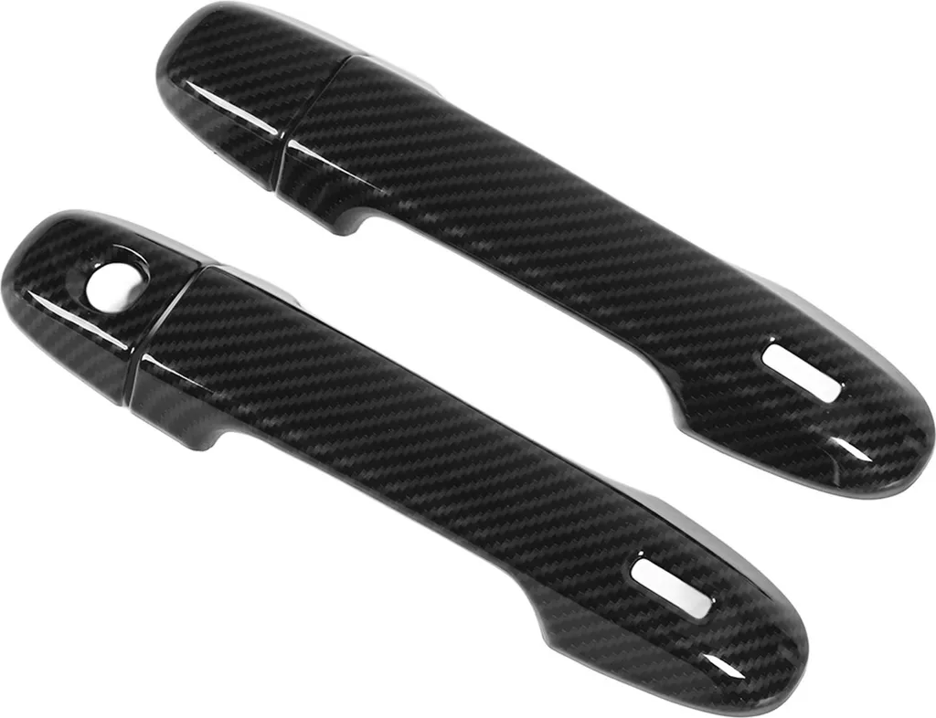 4 parti/set di maniglie delle porte esterne coprono i tappi della serratura e si attaccano al ricambio per GR86 2012 - 2021 in stile fibra di carbonio