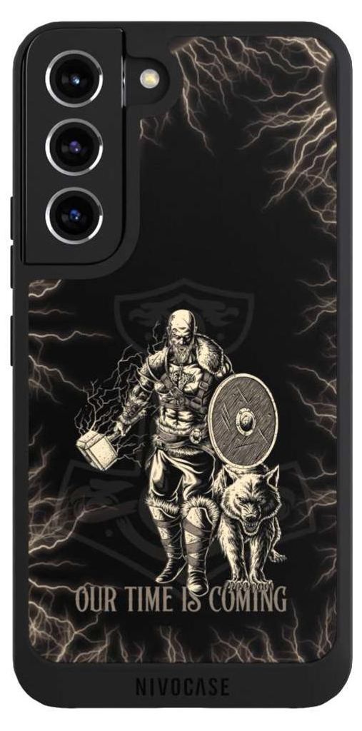 NIVOCASE Handyhülle für Samsung Galaxy S22 Hülle NIVOpure Case Schwarz Serienmotiv Vikings Wikinger