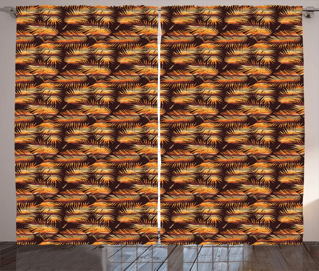 Rideau universel 280x225 cm pour habiller vos fenêtres marron et orange