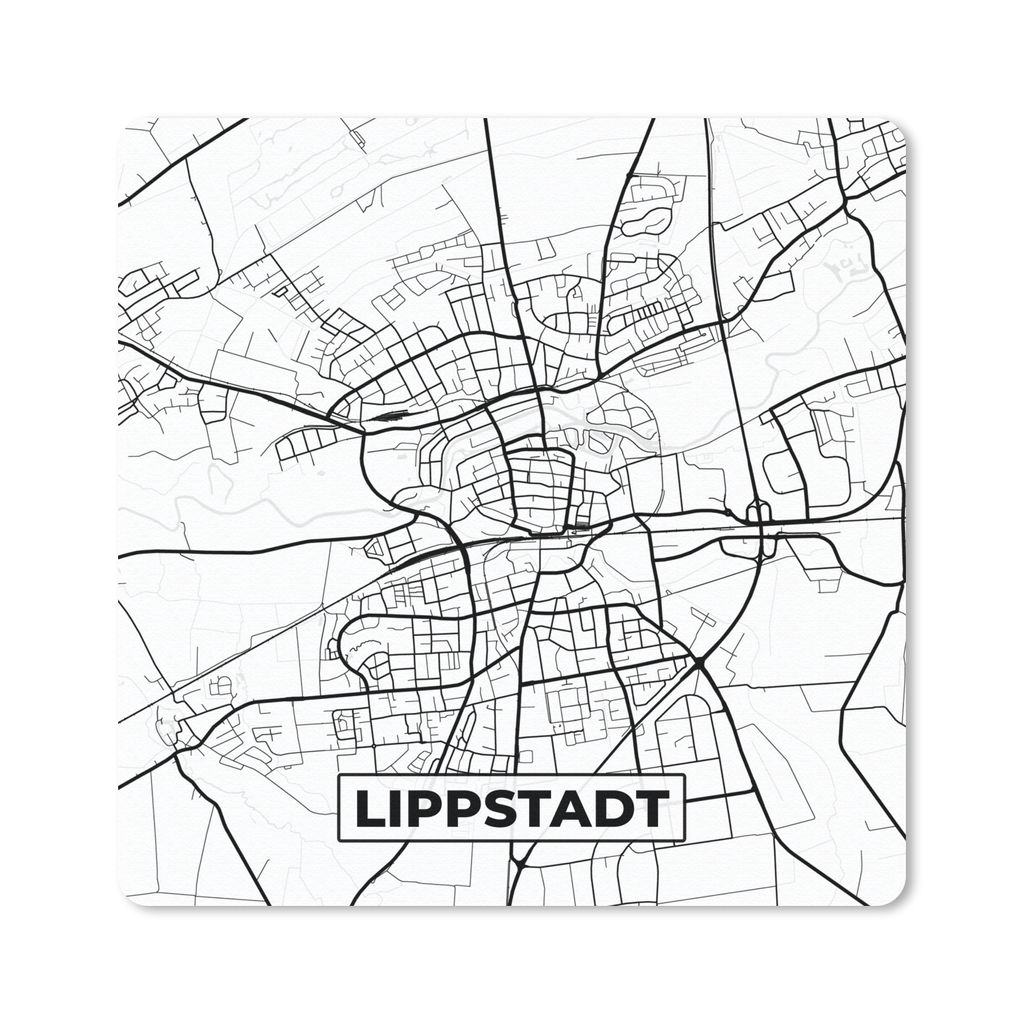 MuchoWow Mauspad Mousepad Karte - Lippstadt - Karte - Stadtplan 30x30 cm - Mousepads - Maus Mat - Pad - Mausunterlage - Gaming