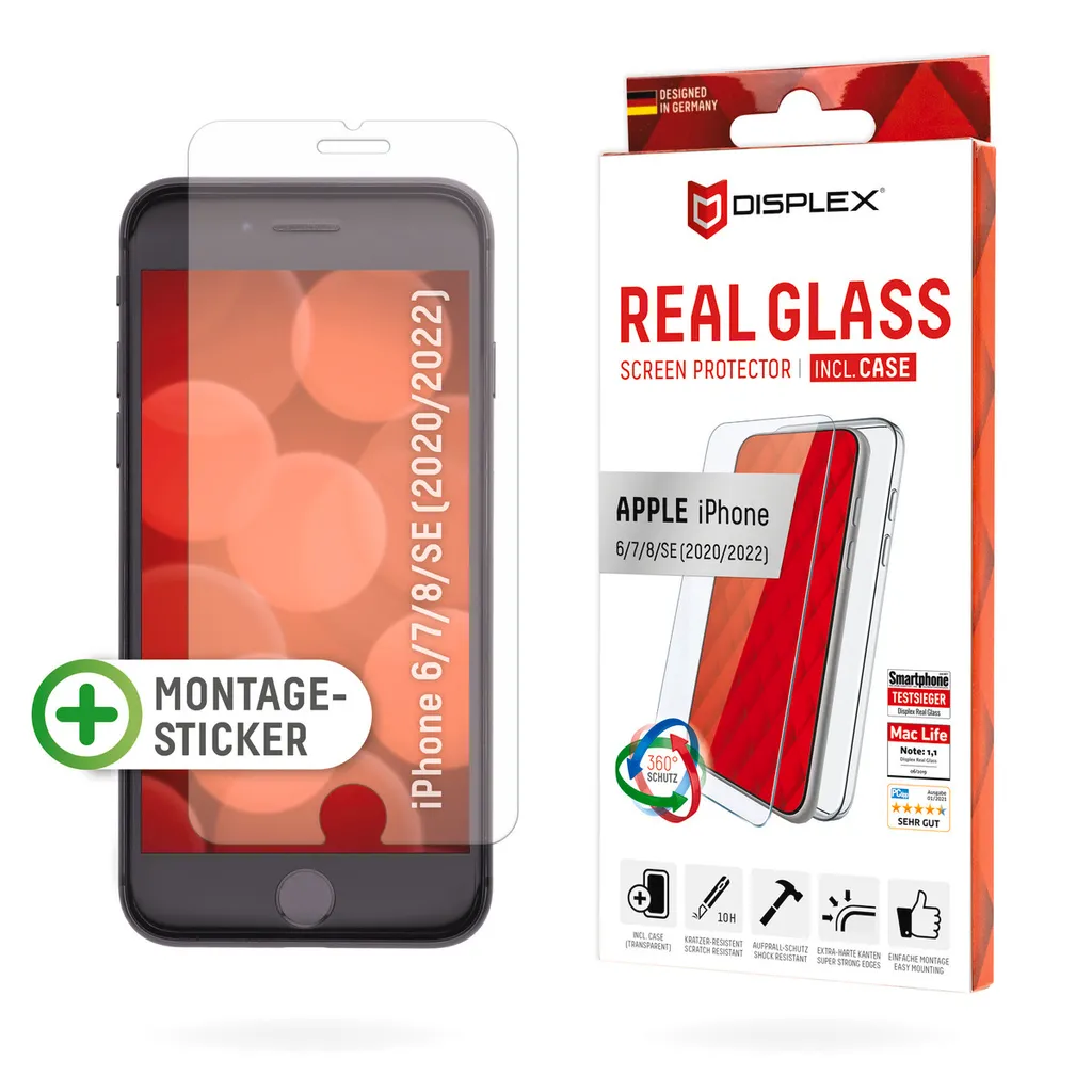 Kit Protezione 360° Displex iPhone SE 3/2 - Vetro 10H e Cover Shockproof