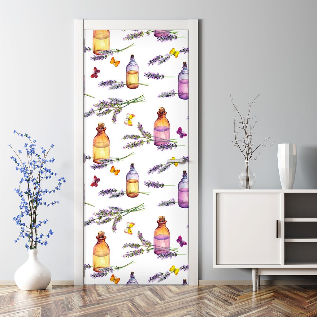 Dekorative Türaufkleber Aufkleber selbstklebend Abnehmbarerdeko Krokusblüten rosa 70 x 200 cm