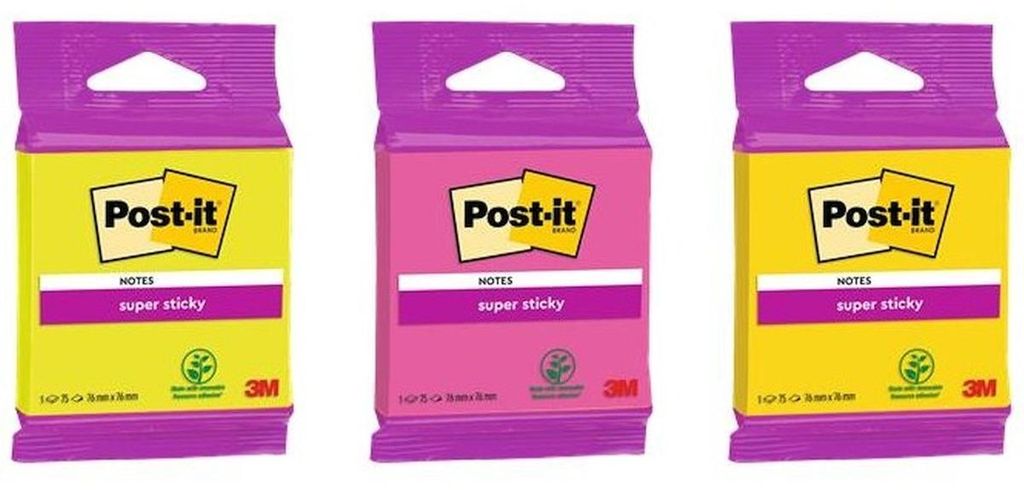 Karteczki samoprzylepne Super Sticky 76x76 mm 75 sztuk Zdjęcie produktu 
